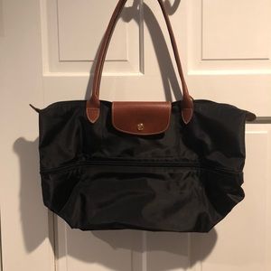 Longchamp Black expandable tote